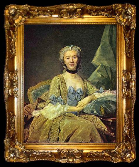 framed  Jean-Baptiste Perronneau Madame de Sorquainville, ta009-2